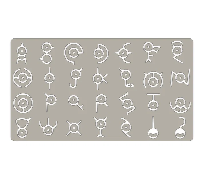 Template vẽ Bảng chữ cái Pokémon (Fusion 360) - Image 1