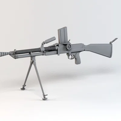 Mô hình 3D súng máy hạng nhẹ ZB vz. 26 chi tiết cao