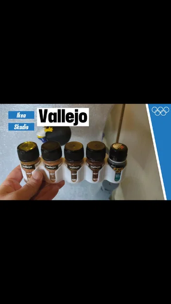 Giá treo lọ màu Vallejo cho bảng Ikea Skadis in 3D siêu gọn - Image 1