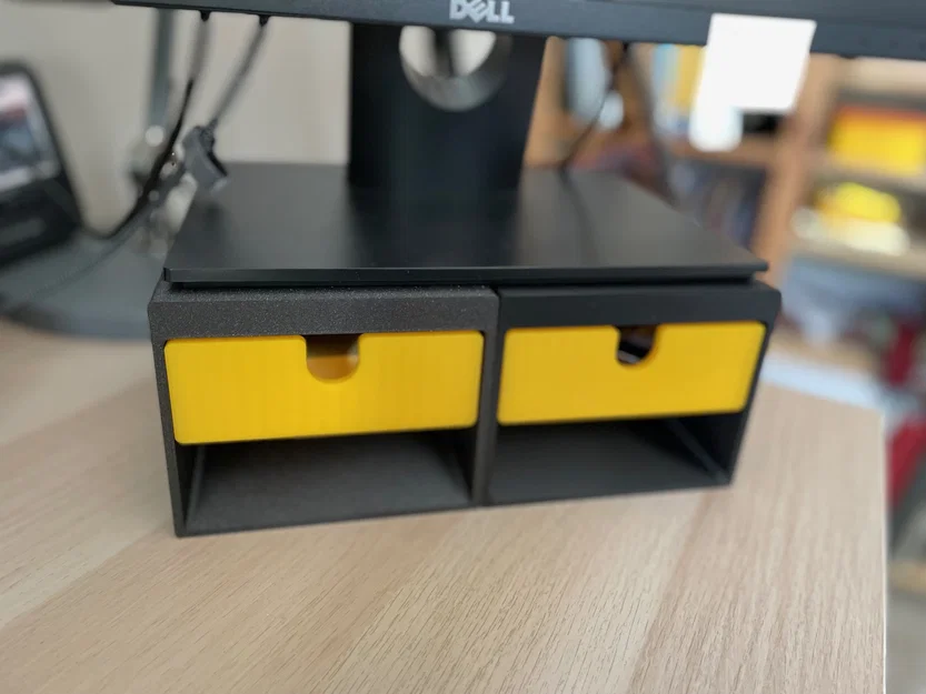 Kệ để màn hình tích hợp ngăn kéo 3D in - Giải pháp bàn làm việc gọn gàng - Image 1