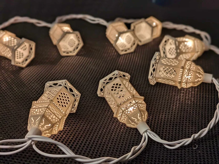 Bộ chụp đèn dây lồng đèn Ramadan (10 cái) - Image 4