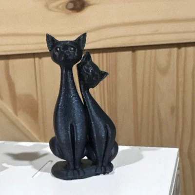 Mô hình 3D đôi mèo Twin Cats trang trí bàn làm việc siêu xinh