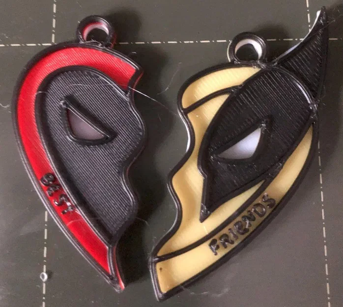 Móc Khóa Deadpool và Wolverine In 3D Độc Đáo - Thiết Kế Xếp Lớp - Image 1