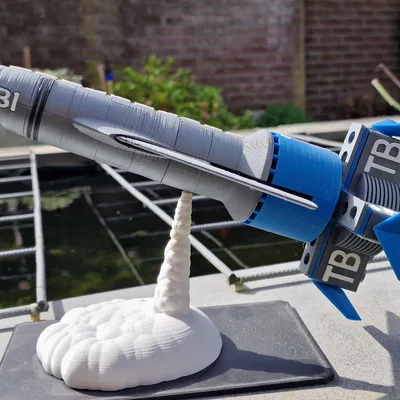 Mô hình phi thuyền Thunderbird 1 3D chi tiết cho fan hâm mộ