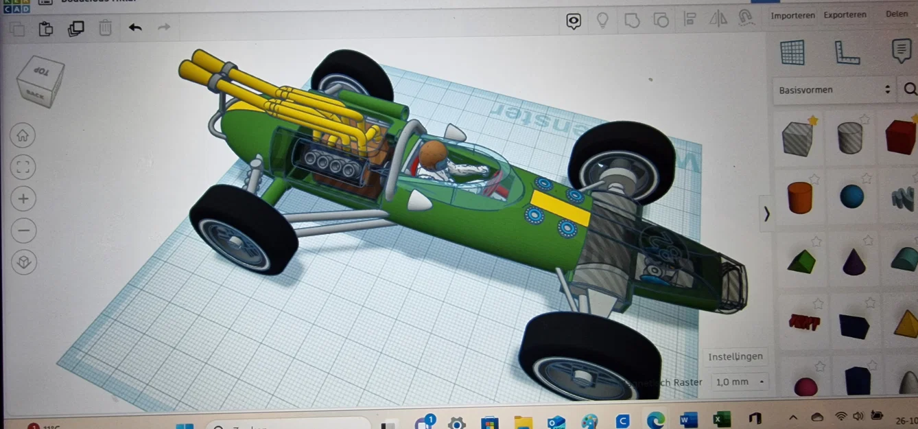 Mô hình xe đua Lotus 38 đời 1965 tỉ lệ 1:24 - File in 3D chi tiết - Image 6