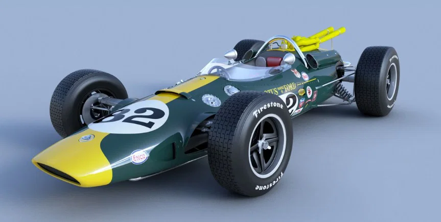 Mô hình xe đua Lotus 38 đời 1965 tỉ lệ 1:24 - File in 3D chi tiết - Image 11