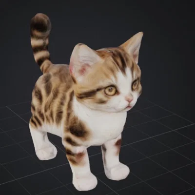 Mô hình chú mèo con 3D dễ thương trang trí bàn làm việc