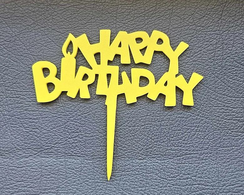 Mẫu Topper trang trí bánh kem Happy Birthday in 3D đẹp mắt - Image 2