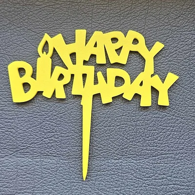 Mẫu Topper trang trí bánh kem Happy Birthday in 3D đẹp mắt
