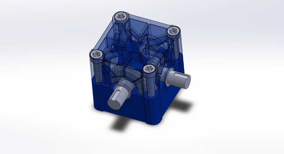 Mô hình hộp số góc 90 độ (90° Gear Box) in 3D - Image 1