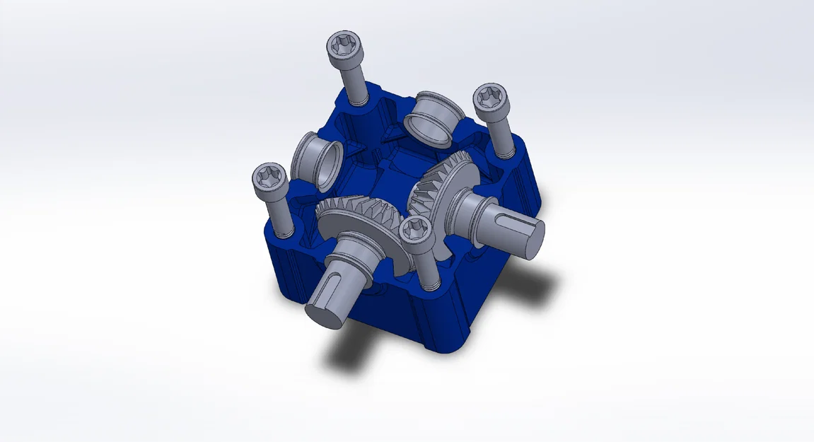 Mô hình hộp số góc 90 độ (90° Gear Box) in 3D - Image 2