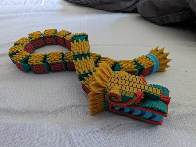 Mô hình rồng thần Quetzalcoatl chuyển động đa sắc in 3D độc đáo - Image 1