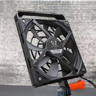 Giá đỡ quạt 120mm gắn ngàm GoPro tiện lợi cho tản nhiệt và quay phim