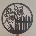 Tranh treo tường hoa hồng nghệ thuật 2D (Line Art Roses) - Thumbnail 2