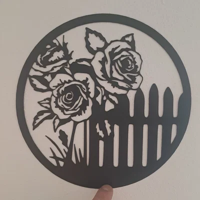 Tranh treo tường hoa hồng nghệ thuật 2D (Line Art Roses)