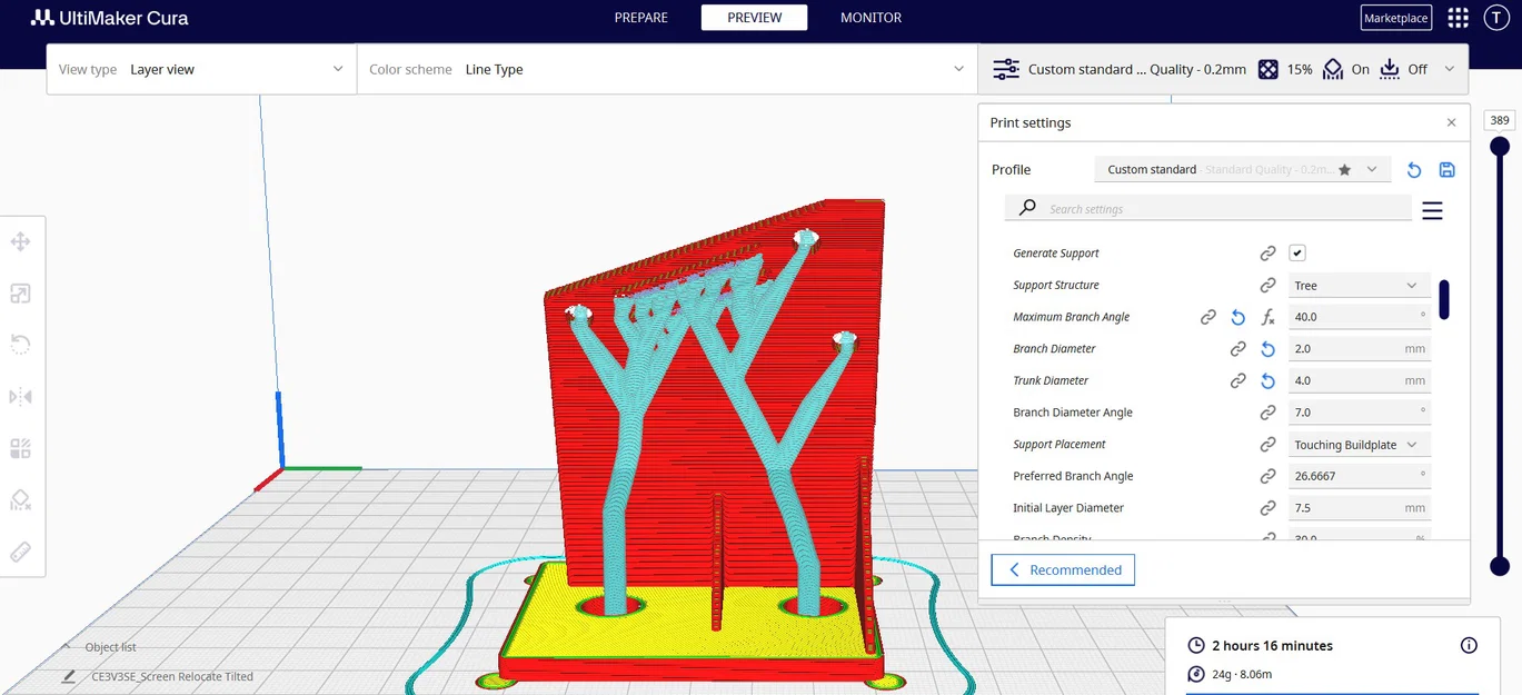 Dời vị trí màn hình cho Ender 3 V3 SE (Screen Relocate Bracket) - Image 4