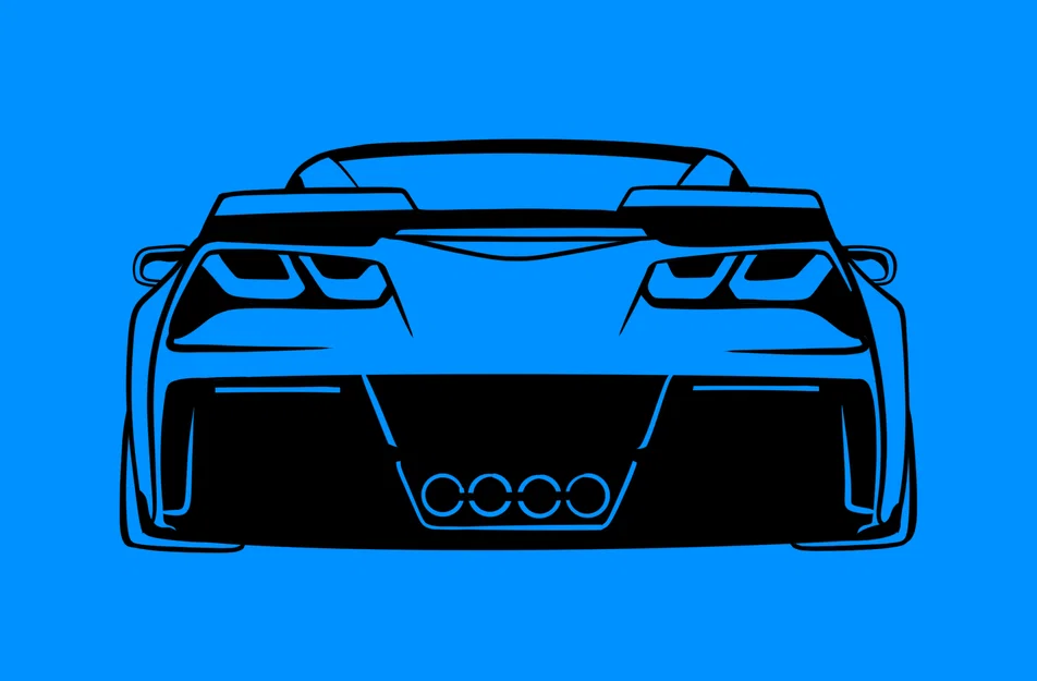 Mô hình tranh treo tường 3D đuôi xe C7 Corvette cực ngầu - Image 1
