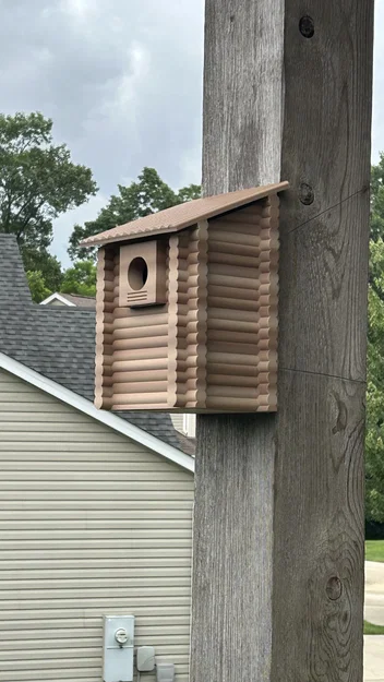 Nhà chim Log Cabin cho Bluebird (Log Cabin Bluebird Birdhouse) - Image 1