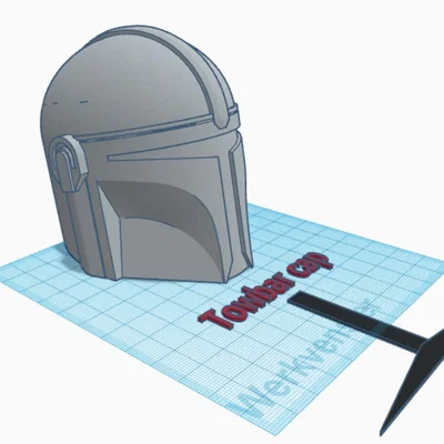 Nắp đậy móc kéo xe hình mũ Mandalorian (Star Wars)