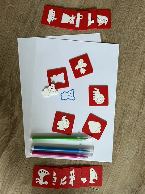 Kids Stencils – Bộ khuôn vẽ & puzzle 2-trong-1 cho bé - Image 3