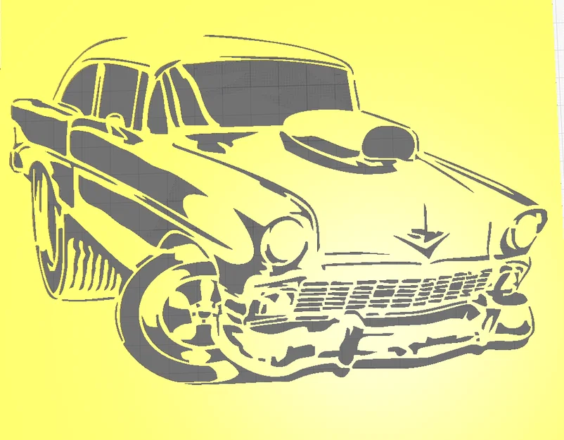 Khuôn stencil 3D hình xe 56 Chevy phong cách hoạt hình độc đáo - Image 1