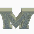 Mô hình chữ cái M nghệ thuật đứng trang trí 3D - Thumbnail 2