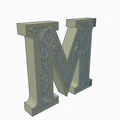 Mô hình chữ cái M nghệ thuật đứng trang trí 3D - Thumbnail 3