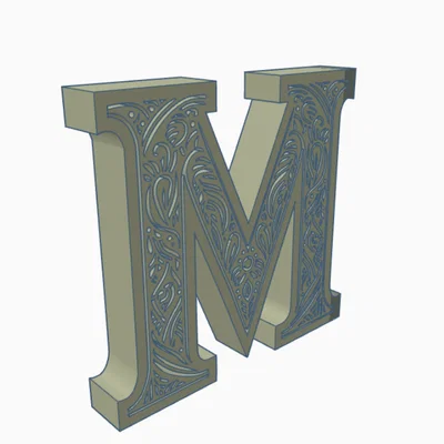 Mô hình chữ cái M nghệ thuật đứng trang trí 3D