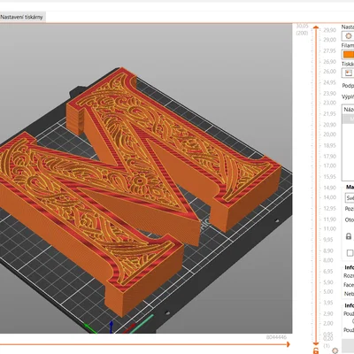 Mô hình chữ cái M nghệ thuật đứng trang trí 3D