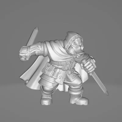 Mô hình Duckfolk Rogue - Chiến binh vịt đạo tặc cho game Dragonbane