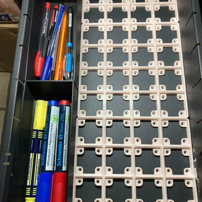 Hộp Đựng Bút Chì Cho Ngăn Kéo - Vừa Bên Cạnh Gridfinity Baseplate (Dài 4x)