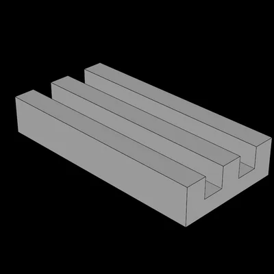 Mảnh ghép Lego 1x2 dạng lưới (Grille) - File in 3D chất lượng cao