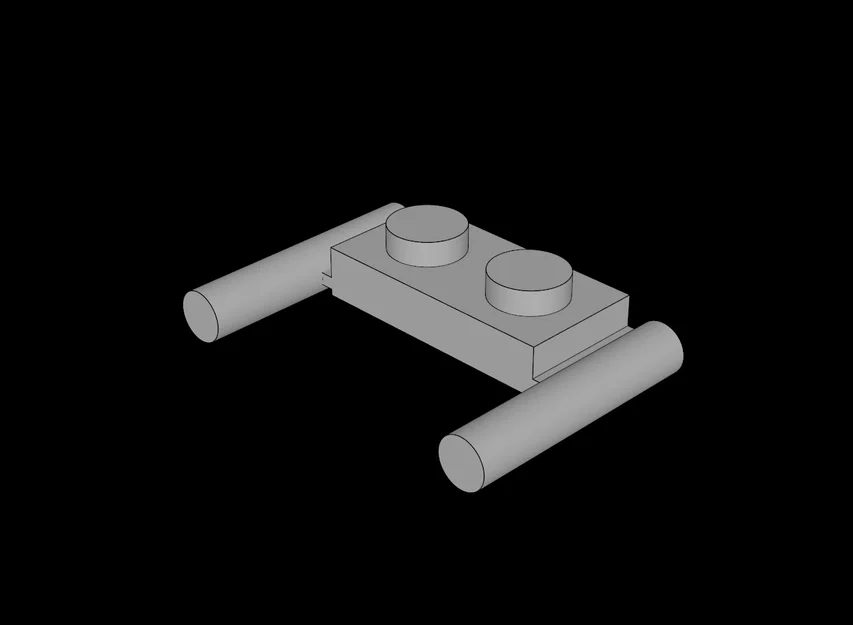 Mảnh ghép Lego Plate 1x2 có tay cầm (3839b) in 3D - Image 1