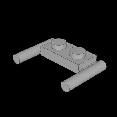 Mảnh ghép Lego Plate 1x2 có tay cầm (3839b) in 3D