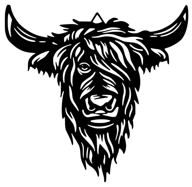 Tranh treo tường bò Highland Cow - Mô hình trang trí 3D ấn tượng - Image 1