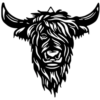 Tranh treo tường bò Highland Cow - Mô hình trang trí 3D ấn tượng