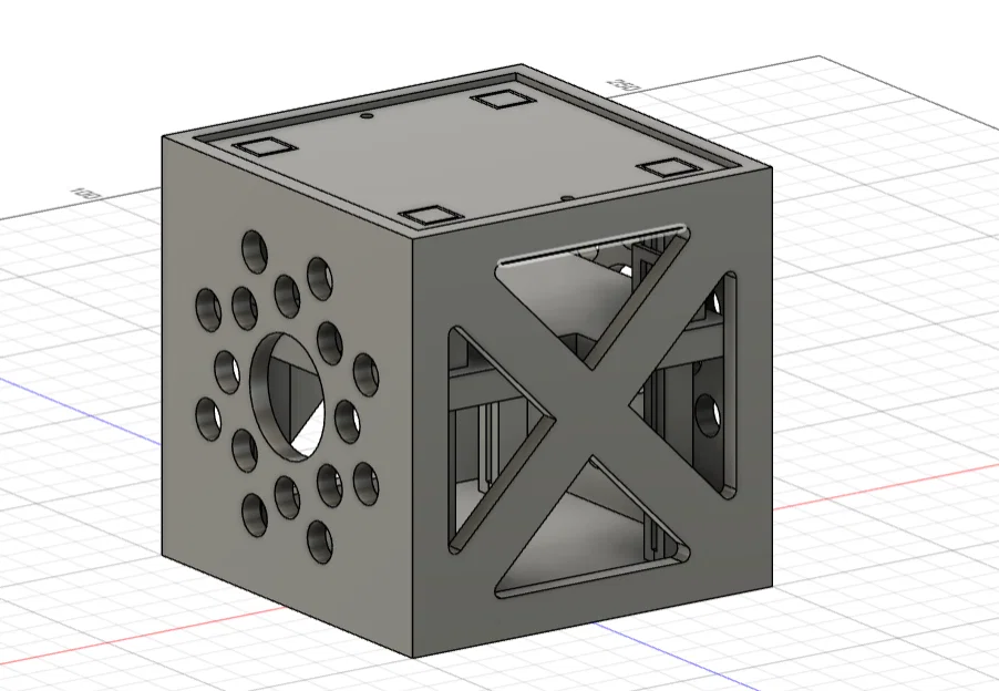 CubeSat 1U – Mẫu in trực tiếp, có tấm instrument plate và nắp bắt vít M3 - Image 1