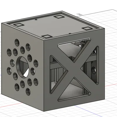 CubeSat 1U – Mẫu in trực tiếp, có tấm instrument plate và nắp bắt vít M3
