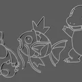 Lineart Pokemon cho khung hình: Snorlax, Charmander, Magikarp - Thumbnail 1