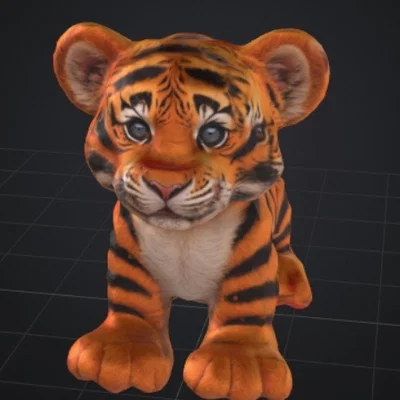 Mô hình chú hổ con đáng yêu (Baby Tiger) - File in 3D chất lượng cao