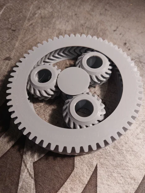 Fidget Spinner Bánh Răng Hành Tinh - Double Helix, Print In Place - Image 3