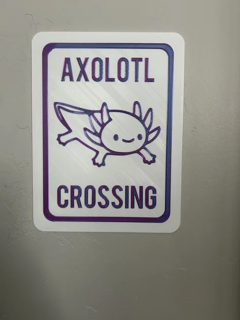 Bảng hiệu Axolotl Crossing đáng yêu cho người yêu kỳ giông Mexico - Image 1