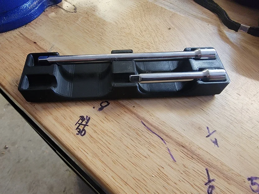 Khay 3D Gridfinity đựng thanh nối dài cần siết 1/4 inch - Image 2