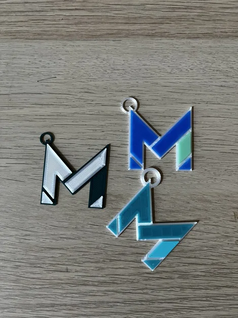 Móc khóa chữ M (M letter Keychain) - Thiết kế in 3D đơn giản, cá tính - Image 1