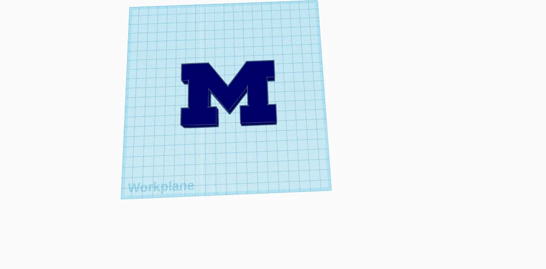 Mô hình 3D Logo Michigan Wolverines Block M - Tải về file in 3D - Image 1