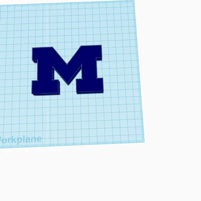 Mô hình 3D Logo Michigan Wolverines Block M - Tải về file in 3D