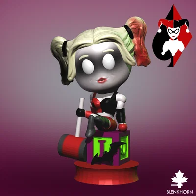 Mô hình 3D Harley Quinn Chibi dễ thương - Tải file STL miễn phí
