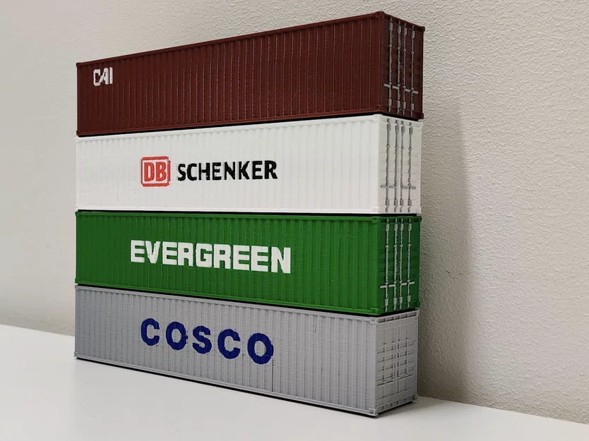 Container ISO 40 feet đa màu tỉ lệ H0 (1:87) - Image 1