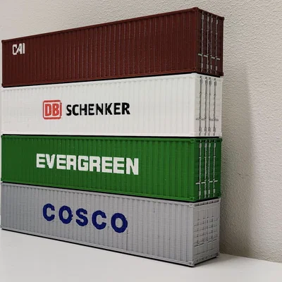 Container ISO 40 feet đa màu tỉ lệ H0 (1:87)