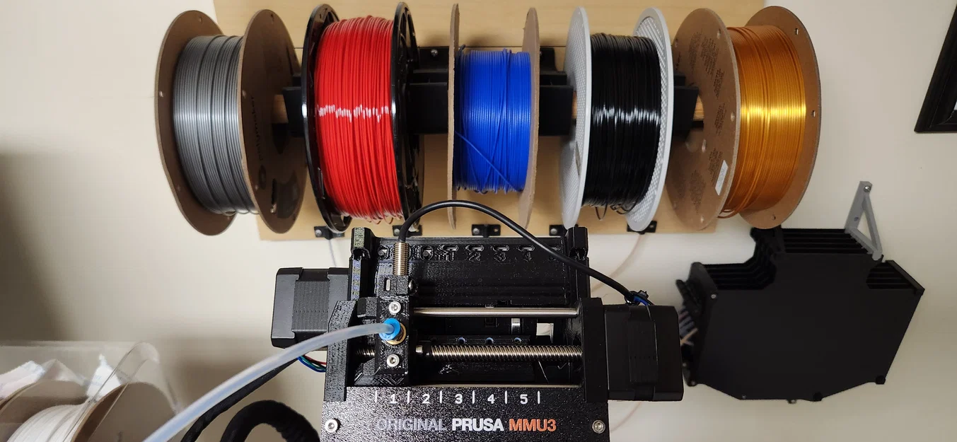 Giá treo cuộn filament MMU3 gắn tường (MMU3 Wall Mount Spool Holder) - Image 1